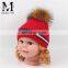 Handmade Crochet Fashion Fur Ball Kids Hats New Design Cute Baby Hat Crochet Pattern