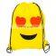 custom cute kid's emoji drawstring backpack in assorted emoji styles for children
