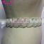 Long Rhinestone Trimming and Beads Sewed Wedding Bride Sash for Wedding Dress