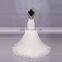 Elegant Scoop Neck Sleeveless Water Solouable Lace Fish Cut Wedding Gown Chapel Train Beaded