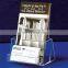 Fashion clear 4 compartments PMMA brochure display rack plexiglass brochure display holder Acrylic brochure display stand