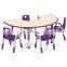 Kindergarten Furniture Crescent-shaped Children's Plastic Table and Chair