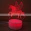 Custom  led night light lamp 3d illusion usb acrylic unicorn night light for for kids gifts bedroom