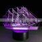 Sailboat 3D Optical Illusion Novelty Table Lamp Beautiful Sea Boat Shape Night Light