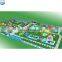 Summer hot 3D land inflatable water aqua park, giant inflatable slide with pool for sale