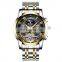 BIDEN 0191 Luxury Men Moon Phase Watches Fashionable Analog Display Automatic Mechanical Week Showed Watch