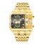Oulm HP3364B Men Quartz Watches Military Waterproof Wristwatch Luxury Gold Stainless Steel Male Watch