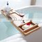 Multi-Function Bamboo Wooden Bath Tub Bathtub Caddy Tray With Extending Sides