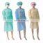 Non-woven Disposable Blue Isolation Gown with Knit Cuff