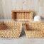 Hot Selling Set of 3 Vintage Wicker Baskets, Tapered basket, Water hyacinth wicker basket