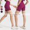 Quick Dry Sportswear Women Short Pant Butt Lifting Ribbed Fabric V Cross Waistband Yoga Shorts Womens Fitness Gym Yoga Shorts