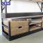 Antique Metal Shelf Industrial Furniture Reclaimed Wooden Bookself                        
                                                Quality Choice