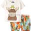 Brand Children Clothing Wholesale H319 Summer New Style Child Boys Cartoon Animals Baby Clothes
