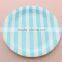 Eco-friendly 9 inch Yellow Striped Round Party Paper Plate for Wedding Personalized Favors