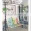 LC-85684 Modern garden park colorful rainbow street rest iron swing bench