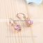 New Fashion 18K Gold Filled Pink kundan Zircon Gems Necklace Earrings Jewelry Set