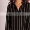 katrina kaif open sexy photo collarless stripe shirt dress black/white