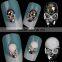 3D Nail Art Rhinestone White & Black Color Skull Pattern Punk Style Alloy Nail Art Tools for Glitter Manicure Tools