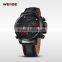 Stainless Steel Back Watch Case 316L Genuine Leather Strap Luxury Watches WEIDE WG93002  Express