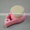 Pink green handle Top selling face cleansing makeup brush handheld gold ferrule with natural synthetic hair brushes
