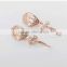 18K Gold Leaf Shape Crystal Golden Earring