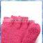 young girls patchwork owl capped half finger knit gloves
