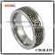 2015 Celtic Woven celtic knot Engraved Black Band for man dome ring/cheap celtic ring
