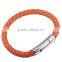 Stainless Steel Magnetic Clasp Genuine Leather Bracelet