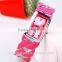 Top quality Fashion Women Round Decorated Bangle Cuff Analog Quartz Bracelet Watch