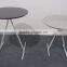 Small 3 metal legs Round wood side table