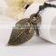Big leaf leather necklace