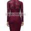 Women's Classicial Floral Lace Long Sleeve Slim Formal Mini Dress