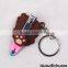Bear shaped rubber keychains wholesale, cheap keychains in bulk