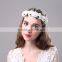 Daisy flower bridal wedding floral hair headband, bridal flower crown , elastic flower headband