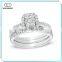 White Gold Plated Triple Pieces Set Ring over 925 Silver