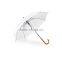 Automatic umbrella with wooden shaft and crook wooden handle