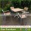 Garden plastic wooden furniture modern dining table chairs set