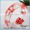 Personalized Engraved Gift dried flowers resin bangle bracelet with real plants