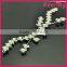 silver rhinestone chain flower decorative hair pin WHD-056