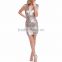 2016Customized Plus Size Women Sequined Sleeveless party dress cocktail dress