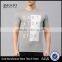 Men Grey White Printed T-Shirt Short Sleeve Gym Fitness Gear Workout Wear Cotton And Elastane Blend Custom Active Tops