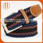 Factory price unisex colorful braided fabric woven elastic belt