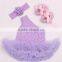 3PCS Newborn Baby Girl Kid Ruffle Romper Jumpsuit Headband shoes Set Clothes