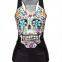Modern style simple design lady skull rock T-shirt