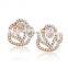 Christmas Gift Pearl Rose Flower Beads Crystal Vintage women Earrings Style Cute Sweet Stud Earrings Fashion Fine Jewelry