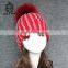 2017 Cheap Beanie Hats Handmade Pompoms Cap Custom Made Knitting Hat