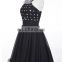 Grace Karin Ladies Halter Chiffon Short Cheap Black Japanese Prom Dress CL6018