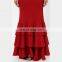 Modern islamic clothing wholesale fashion ruffle design long bell sleeve baju kurung