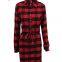 Long Sleeve Plaid Long Ladies' Shirt