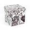RTS modern home furniture  printing pvc leather  folding storage fabric ottoman stool practical box
